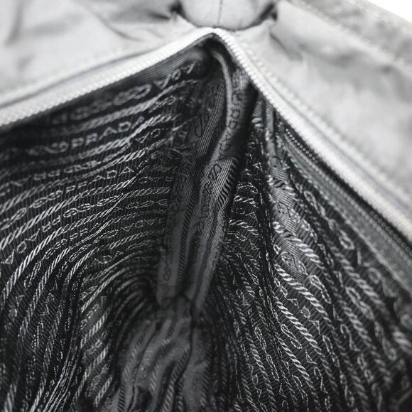 PRADA MILANO Logo Tessuto Shoulder Bag Nylon Leather Black Italy 87KA725 - Picture 12 of 16